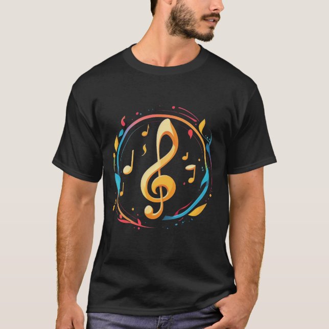 Musikanteckning - treble clef t shirt (Framsida)