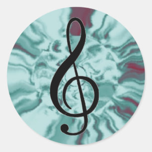 Musikanteckningsblock Runt Klistermärke