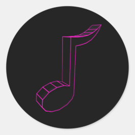 Musikanteckningsblock Runt Klistermärke