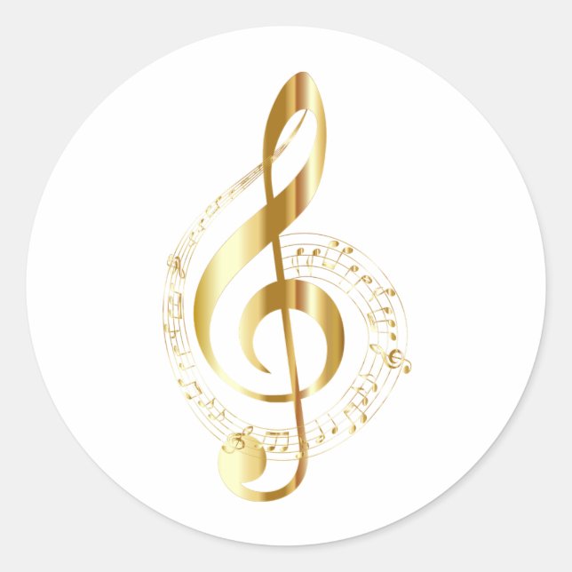 musikanteckningsdekal runt klistermärke (Framsida)