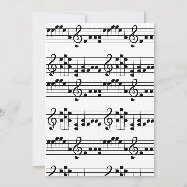 Musikanteckningsdoodlkonst Inbjudningar (Framsida)