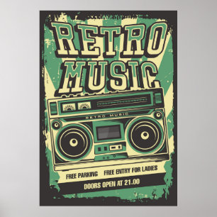 Musikarkiv för återanslutning av coola vintage poster