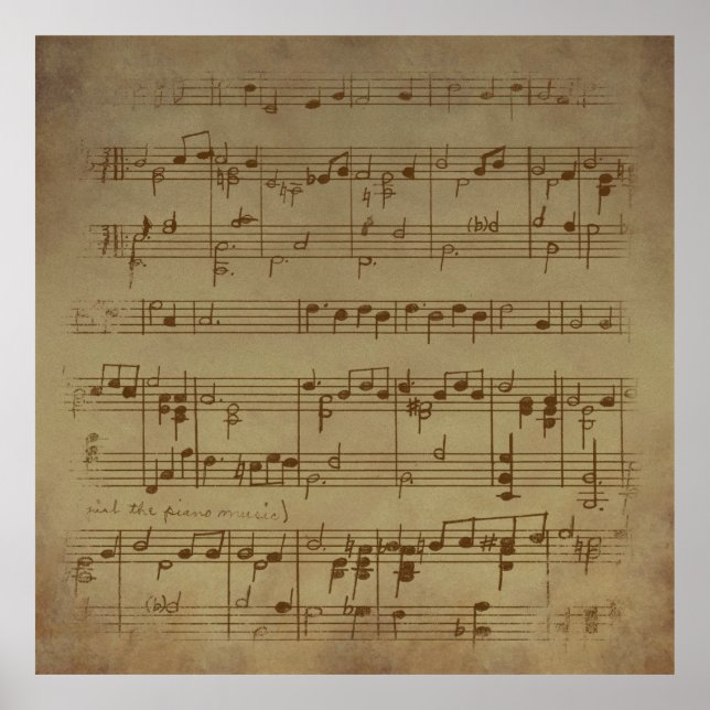 Musikbakgrund i vintage lakan poster (Framsidan)