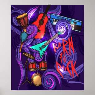 Musikbakgrunden från abstrakten Born till sten Pos Poster