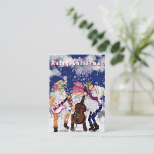 Musikband för julkort Lycklig Gnomes Anteckningskort