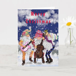 Musikband för julkort Lycklig Gnomes Kort