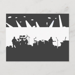 Musikbandet arrangerar på konsertsilhouetten B&W Vykort