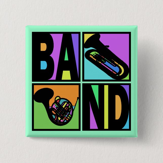 MUSIKBANDPOPKONST KVADRERAR KNAPP (Framsida)