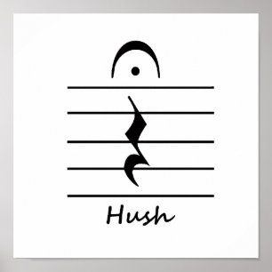 Musikbeteckningssystemet vilar med hyssjar poster