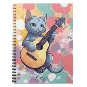 Musikblå romersk katalog med Guitar Anteckningsbok