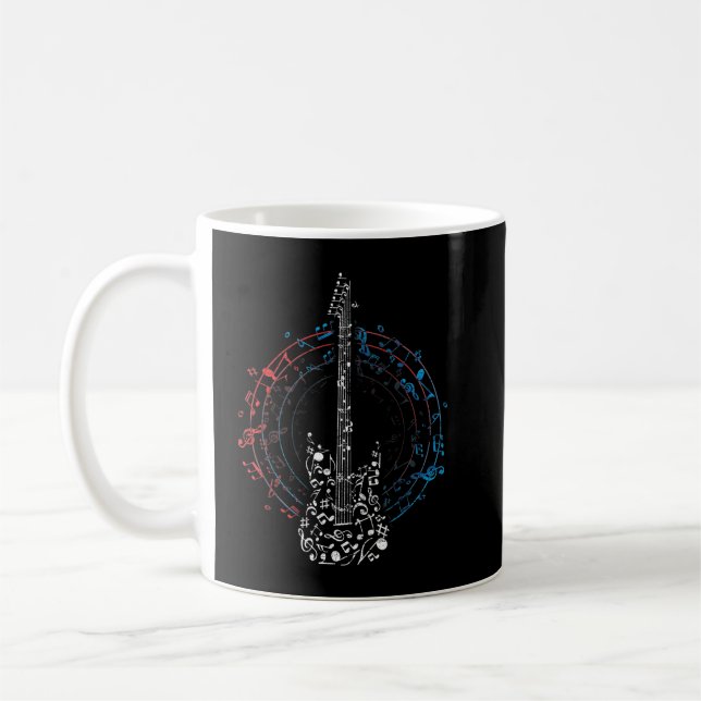 Musikcirkelnyckel Noter Gitarrist Presentidé Kaffemugg (Vänster)