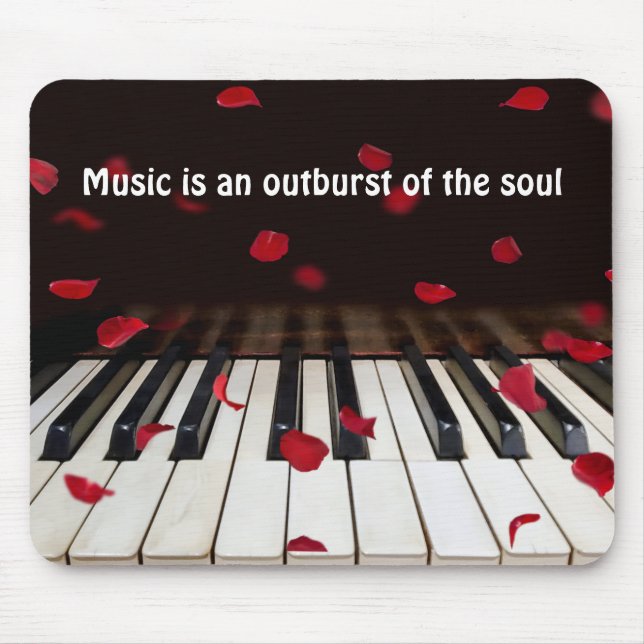 Musikcitat på Piano Nycklar Mouse Pad Musmatta (Framsidan)