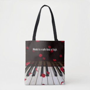 Musikcitat på Piano Nycklar Tote Bag Tygkasse