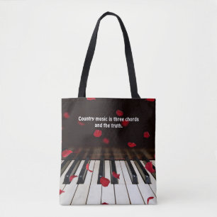 Musikcitat på Piano Nycklar Tote Bag Tygkasse