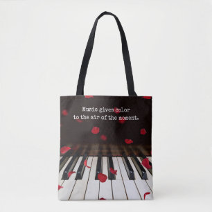 Musikcitat på Piano Nycklar Tote Bag Tygkasse