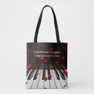 Musikcitat på Piano Nycklar Tote Bag Tygkasse