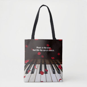 Musikcitat på Piano Nycklar Tote Bag Tygkasse