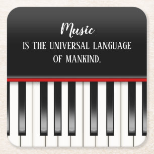 Musikcitat på Piano Tangentbord Underlägg Papper Kvadrat