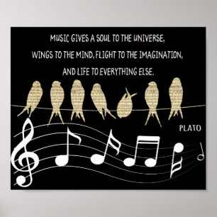 Musikcitationsteckenaffisch Poster