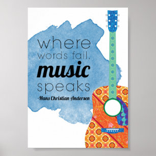 Musikcitattecken ord misslyckas musikberättelser,  poster