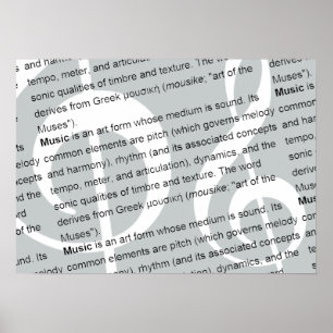 musikdefinition med g-clef poster