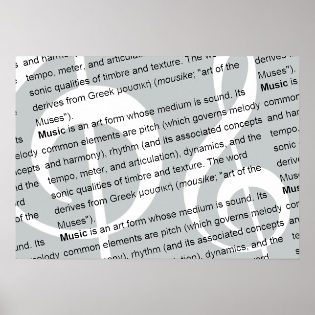musikdefinition med g-clef poster (Framsidan)