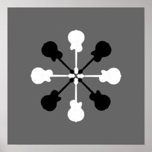 musikdekalvägg för en gitarspelare poster
