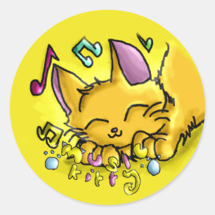 musikdekkatt runt klistermärke