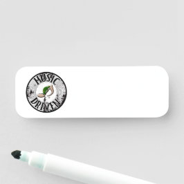 Musikdriven namn bricka namnbricka