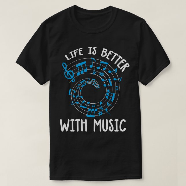 Musiken är bättre i livet t shirt (Design framsida)