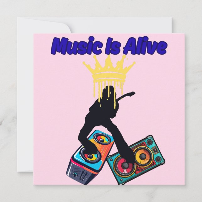 Musiken är vid liv julkort (Framsida)