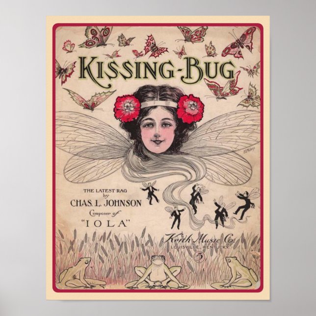 Musiken i Kryp 1909 Ragtime Lakan Poster (Framsidan)