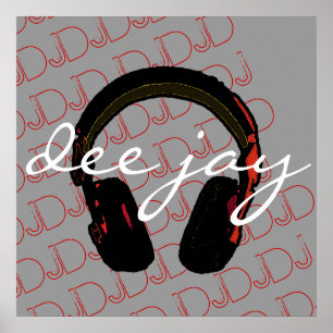 musikens DJ-hörlursdekorantig vägg Poster