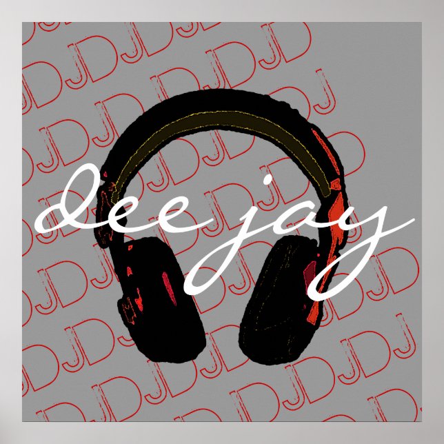 musikens DJ-hörlursdekorantig vägg Poster (Framsidan)
