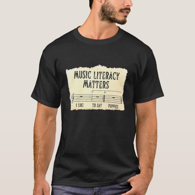 Musikens läskunnighet är saker som jag tycker om a t shirt (Framsida)
