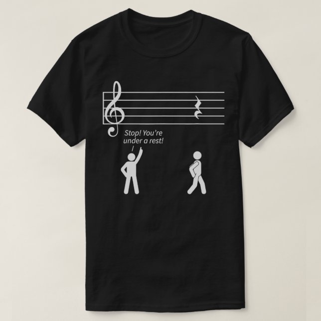 Musikens musikgåva stannar under en viloperiod t shirt (Design framsida)