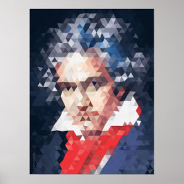 Musikens titans: Beethoven Poster (låg-poly)