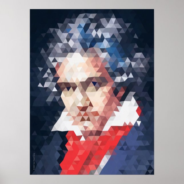 Musikens titans: Beethoven Poster (låg-poly) (Framsidan)