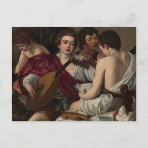 Musiker av Caravaggio vykort