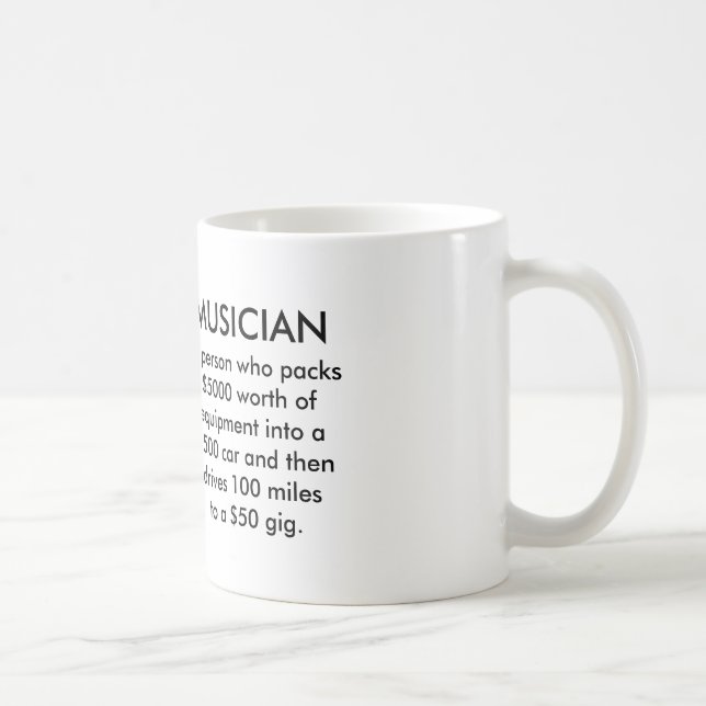 Musiker definierar muggen kaffemugg (Höger)