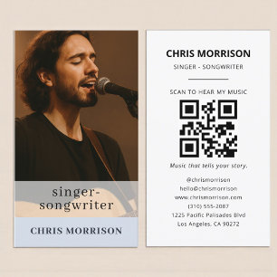 Musiker Dusty Blue QR-kod näringslivskort Visitkort