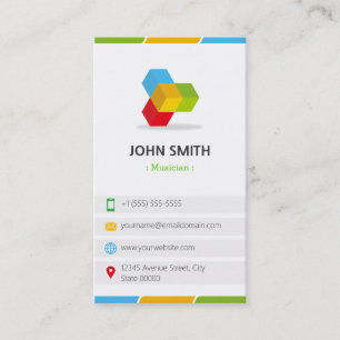 Musiker - färgstark med QR-kod Visitkort