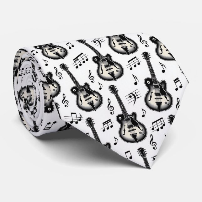 Musiker Faux Silkes Slips | Gitarr Retro Noter (Rullad)