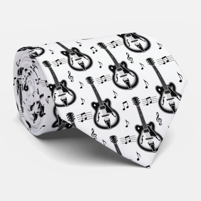 Musiker Faux Silkes Slips | Gitarr Retro Noter (Rullad)