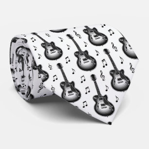 Musiker Faux Silkes Slips Gitarr Retro Noter