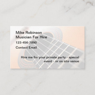 Musiker för att anställa Affärskort Visitkort