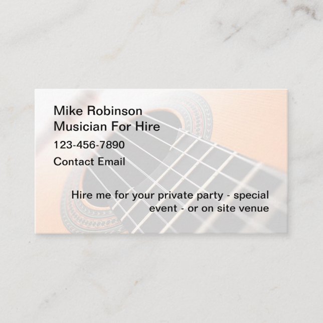 Musiker för att anställa Affärskort Visitkort (Framsida)