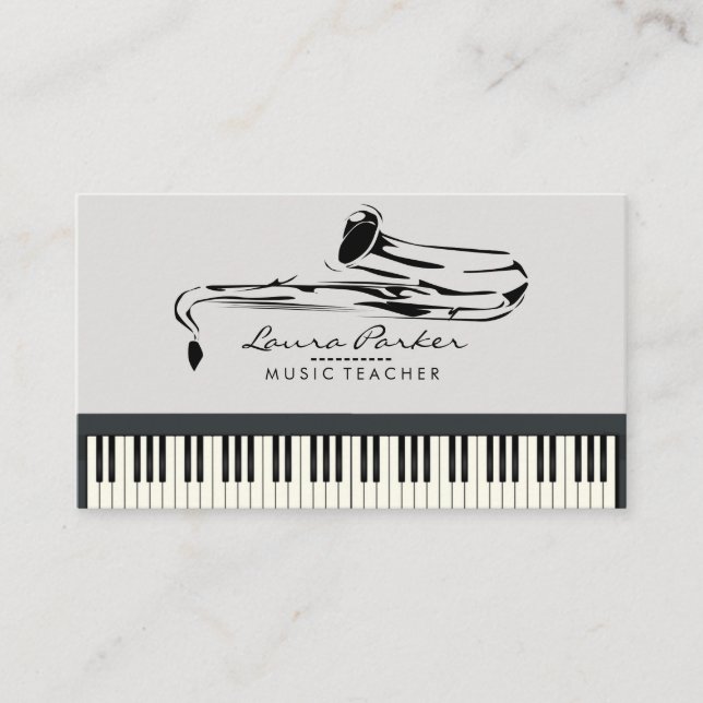 Musiker för tangentbord för piano för visitkort (Framsida)