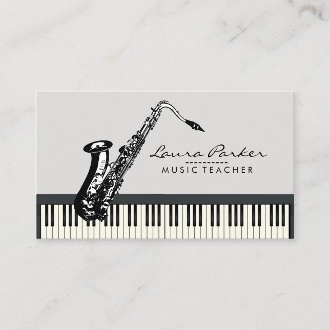 Musiker för tangentbord för piano för visitkort (Framsida)