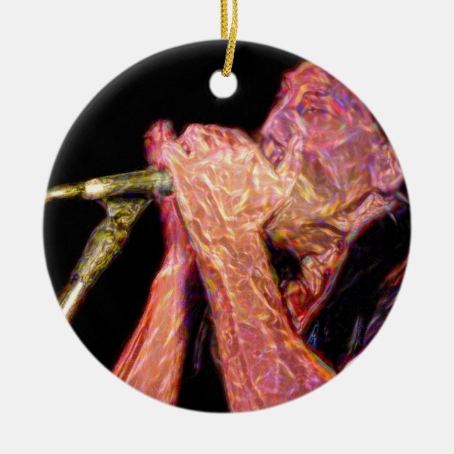 musiker för version för harmonicaspelare julgransprydnad keramik (Framsidan)